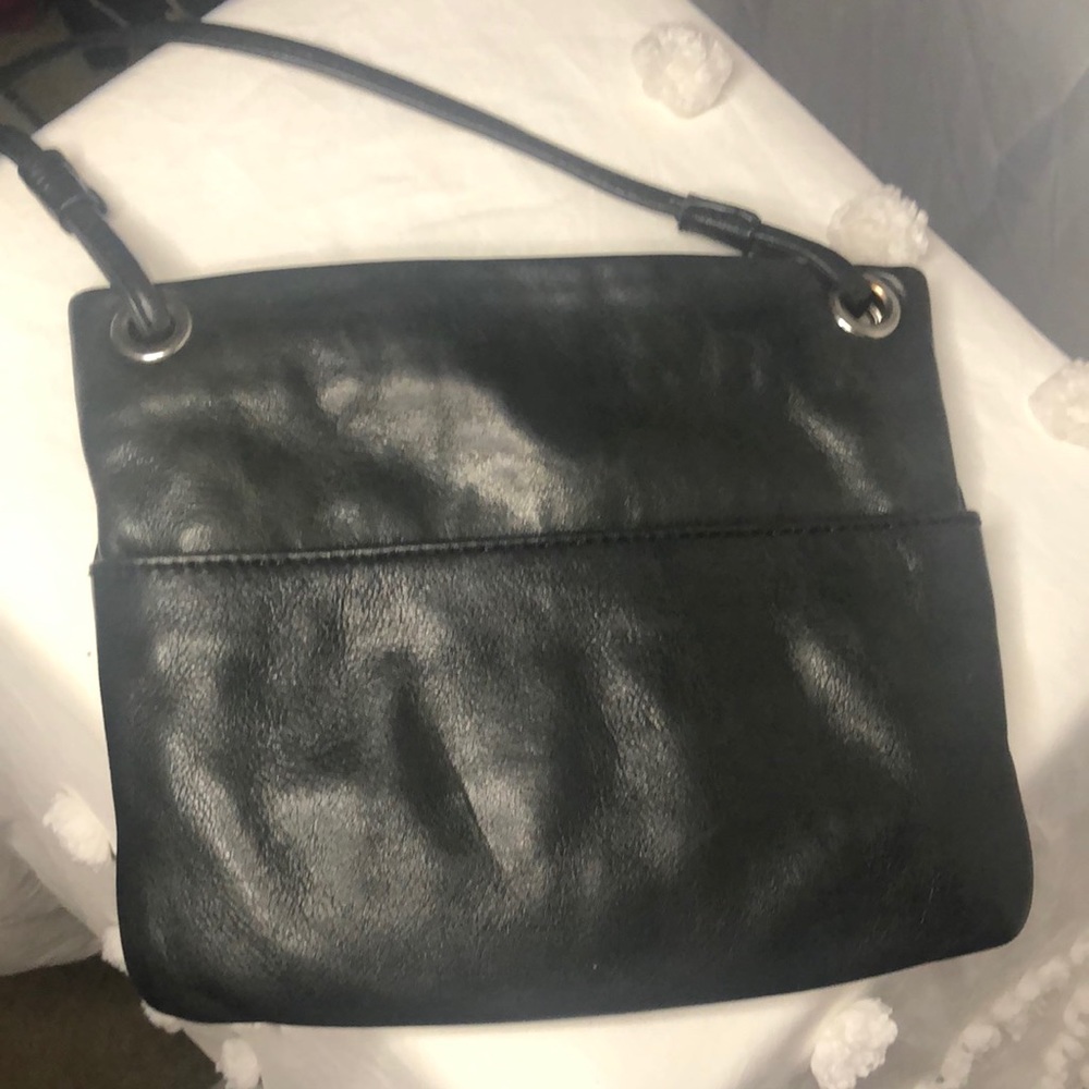 MARGOT black leather crossbody.